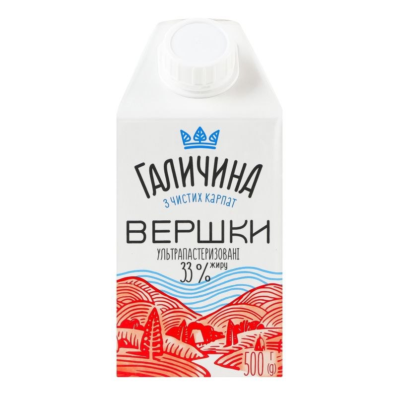 Вершки Галичина 33% TGA 500г